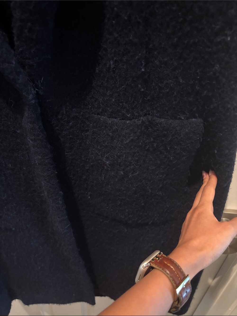 Vince, Classic Navy Women's Sweater Coat - Picture 5 of 10